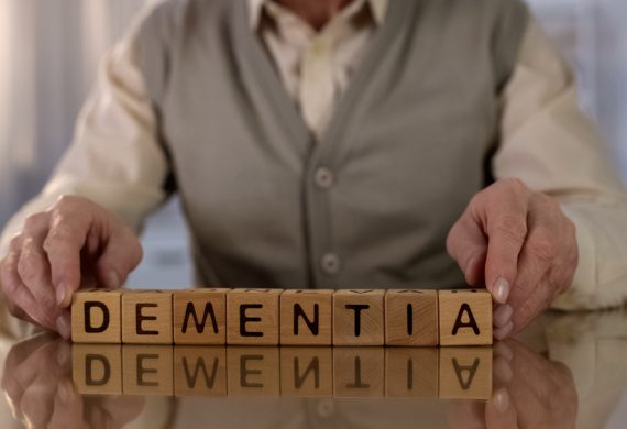 Building blocks spelling out Dementia