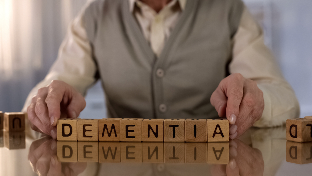 Building blocks spelling out Dementia